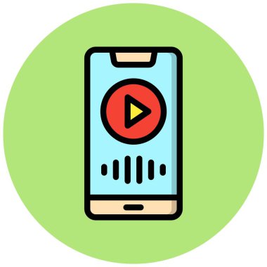 Müzik Uygulaması Vektör Simgesi Tasarım İllüstrasyonu