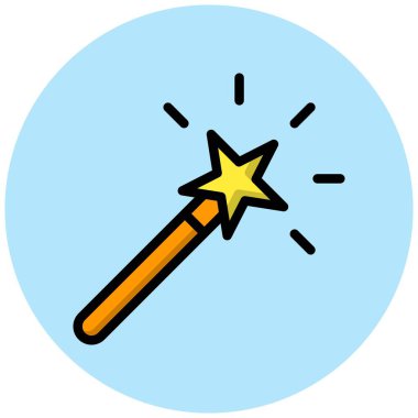 Sihirli değnek vektörü Simge Tasarımı İllüstrasyonu