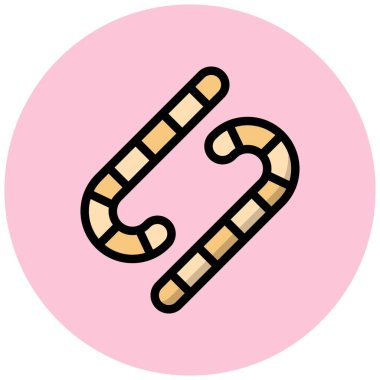 Şeker Vektörü Simgesi Tasarım İllüstrasyonu