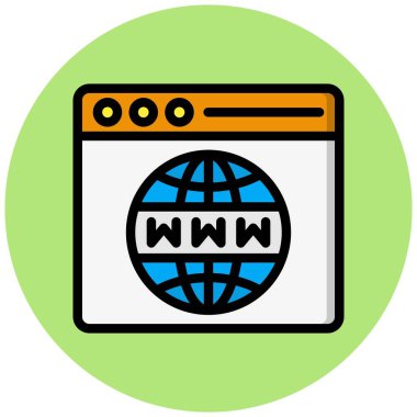 Web tarayıcı Vektör Simgesi Tasarım İllüstrasyonu