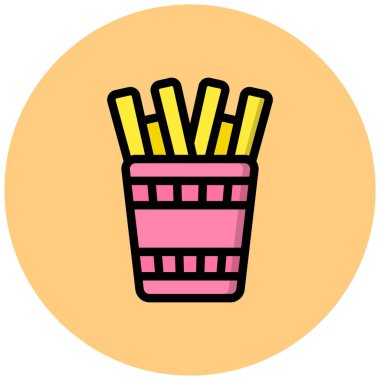 Patates kızartması Vektör Simgesi Tasarım Çizimi