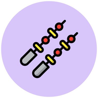 Kebap Vektör Simgesi Tasarım Çizimi