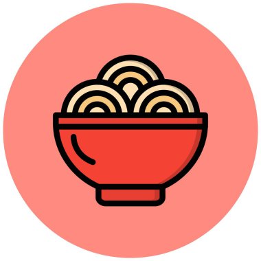 Ramen Vektör Simgesi Tasarım Çizimi
