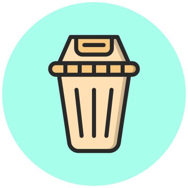 Çöp Vektörü Simgesi Tasarım İllüstrasyonu