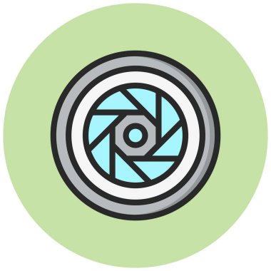 Diyafram Vektör Simgesi Tasarım İllüstrasyonu