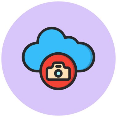 Bulut Vektörü Simgesi Tasarım İllüstrasyonu