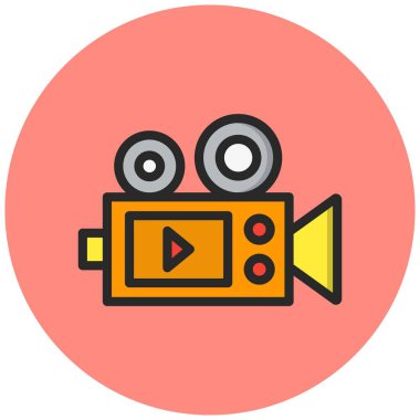 Kamera kaydı Vektör Simgesi Tasarım İllüstrasyonu