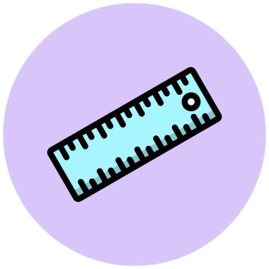 Cetvel Vektör Simgesi Tasarım İllüstrasyonu