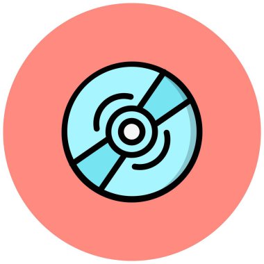 Sıkıştırılmış Disk Vektörü Simgesi Tasarım İllüstrasyonu