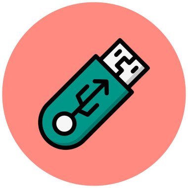 Pendrive Vektör Simgesi Tasarım İllüstrasyonu