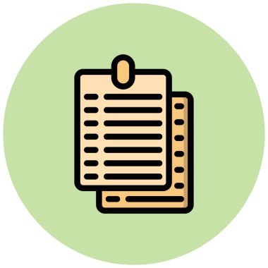 Notlar Vektör Simgesi Tasarım İllüstrasyonu