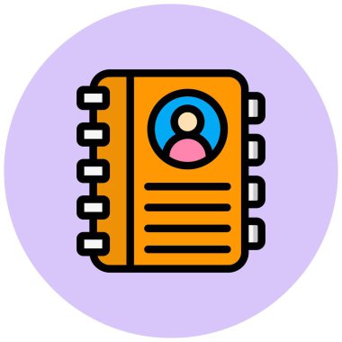 Adres Defteri Vektör Simgesi Tasarım İllüstrasyonu