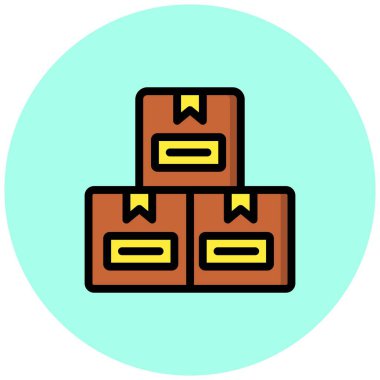 Kutu Vektörü Simgesi Tasarım İllüstrasyonu