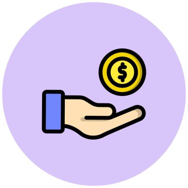 Madeni Para Vektörü Simgesi Tasarım İllüstrasyonu