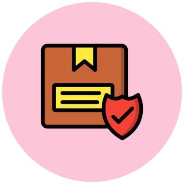 Paket Koruma Vektörü Simgesi Tasarım İllüstrasyonu