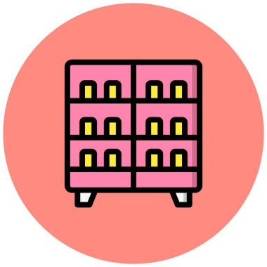 Ürün Rafı Vektör Simgesi Tasarım İllüstrasyonu