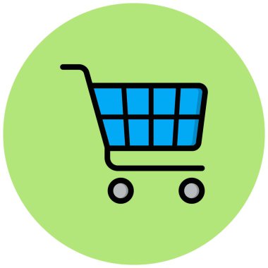 Alışveriş arabası Vektör Simgesi Tasarım İllüstrasyonu