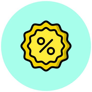 İndirim Vektörü Simgesi Tasarım İllüstrasyonu