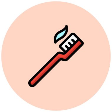 Diş Fırçası Vektör Simgesi Tasarım İllüstrasyonu