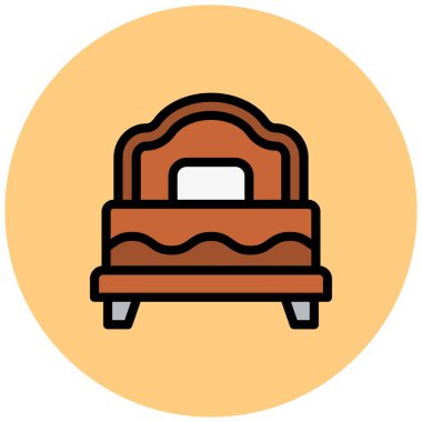 Yatak Vektörü Simgesi Tasarım İllüstrasyonu