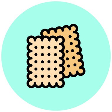 Bisküvi Vektörü Simgesi Tasarım İllüstrasyonu