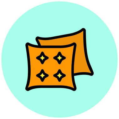 Yastık Vektörü Simgesi Tasarım Çizimi