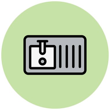 Mutfak Lavabo Vektörü Simgesi Tasarımı Çizimi