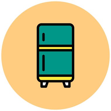 Buzdolabı Vektörü Simgesi Tasarım İllüstrasyonu