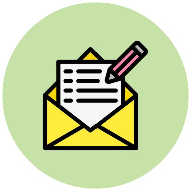 E- posta Vektörü Simgesi Tasarım İllüstrasyonunu Yaz