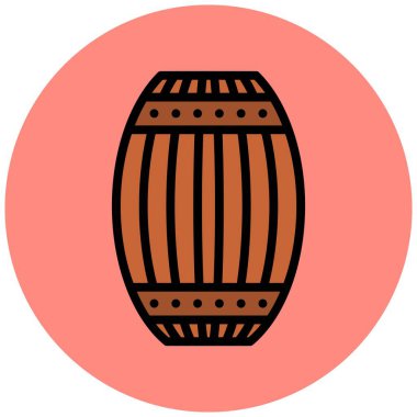 Tahta fıçı Vektör Simgesi Tasarım İllüstrasyonu