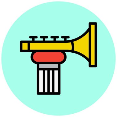 Trompet Vektörü Simgesi Tasarım İllüstrasyonu