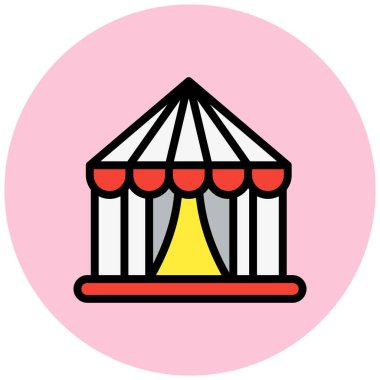 Çadır Vektörü Simgesi Tasarım İllüstrasyonu