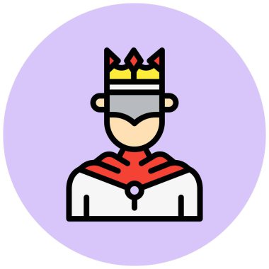 Kral Vektör Simgesi Tasarım İllüstrasyonu