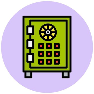 Güvenli Para Vektörü Simgesi Tasarım Çizimi