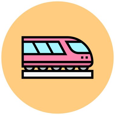 Tren Vektörü Simgesi Tasarım İllüstrasyonu
