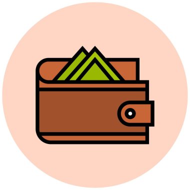 Cüzdan Vektörü Simgesi Tasarım İllüstrasyonu