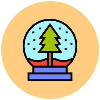 Kar küresi Vektör Simgesi Tasarım Çizimi