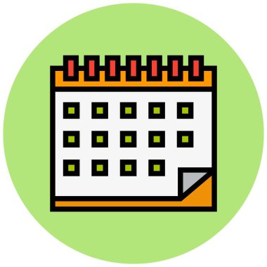 Takvim Vektörü Simgesi Tasarım İllüstrasyonu