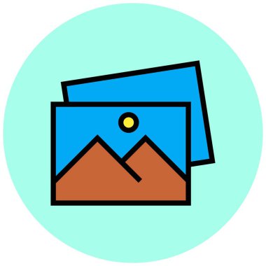 Fotoğraf Vektörü Simgesi Tasarım İllüstrasyonu