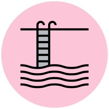 Havuz Vektörü Simgesi Tasarım İllüstrasyonu