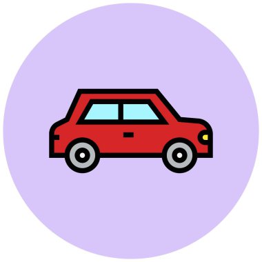 Araba Vektörü Simgesi Tasarım İllüstrasyonu