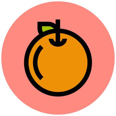 Turuncu Vektör Simgesi Tasarım Çizimi