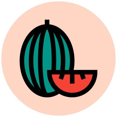 Muskmelon Vektör Simgesi Tasarım İllüstrasyonu