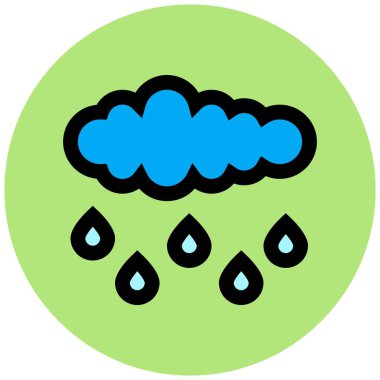 Asit Yağmuru Vektör Simgesi Tasarımı Çizimi