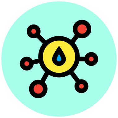 Yağ Molekül Vektör Simgesi Tasarım İllüstrasyonu