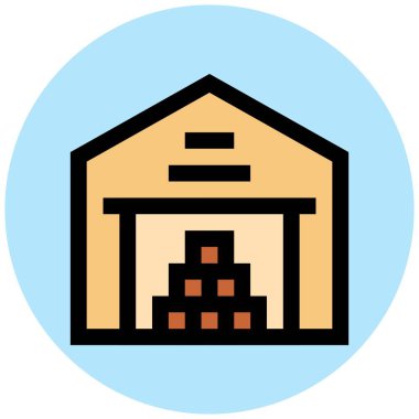 Depo Vektör Simgesi Tasarım İllüstrasyonu