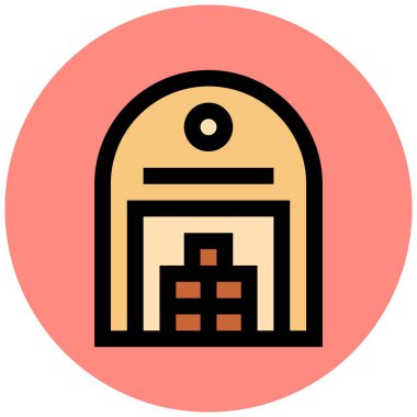 Depo Vektörü Simgesi Tasarım İllüstrasyonu