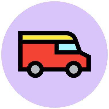 Dağıtım Van Vector Simgesi Tasarım İllüstrasyonu