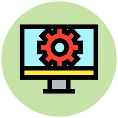 Bilgisayar Ayarları Vektör Simgesi Tasarım İllüstrasyonu