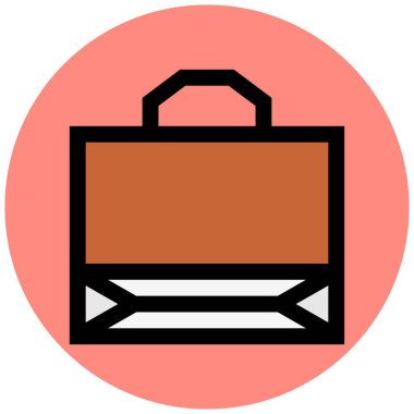 Kağıt torba Vektör Simgesi Tasarım İllüstrasyonu